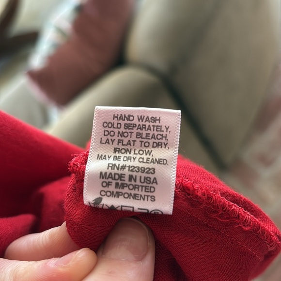 LACAUSA red sleeveless v-neck midi dress size small - Picture 6 of 8